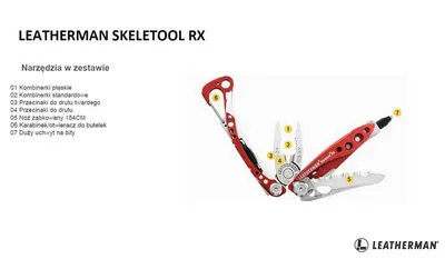 Multitool Leatherman SKELETOOL RX Red - 7 narzędzi (832310) - widok 4