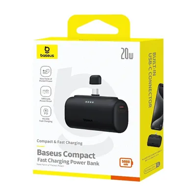 Powerbank Baseus Compact 5000mAh USB-C (czarny) - widok 7