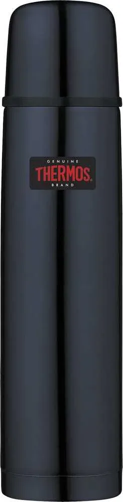 Termos z przyciskiem na nakrętce - 1 l - z kubkiem THERMOS - ciemnoniebieski