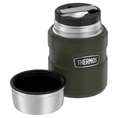 Termos na jedzenie 470 ml ze składaną łyżką i kubkiem THERMOS - zieleń wojskowa - widok 6