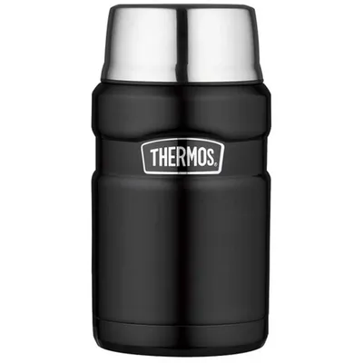 Termos na jedzenie 710 ml ze składaną łyżką i kubkiem THERMOS - czarny mat - widok 2