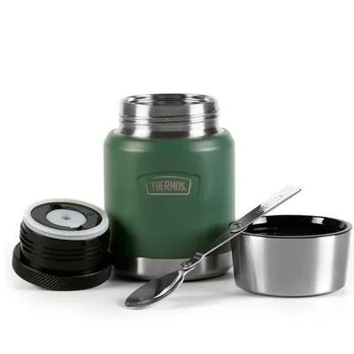 Termos na jedzenie 470 ml ze składaną łyżką i kubkiem THERMOS - zielony - widok 5