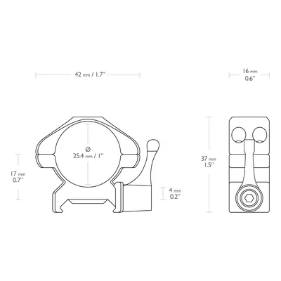 Montaż lunety Hawke Precision Steel niski 1" Weaver z dźwignią (354-228) HAWKE OPTICS - widok 2