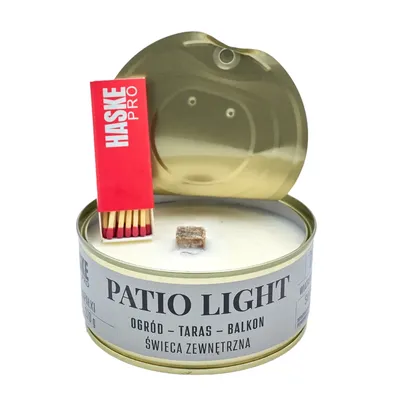 Świeca wiatroodporna EKO zewnętrzna Patio Light 260g Haske Pro 10h świecenia + zapałki - widok 4