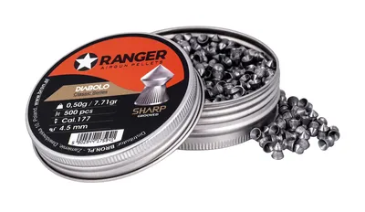 Śrut 4,5 mm Diabolo RANGER Classic Sharp Grooved szpic molet. 500 szt. 0,50 g - widok 2