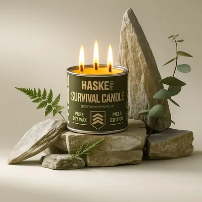 Świeca survivalowa EKO TRICORE 220g Haske Pro 14h świecenia + zapałki - widok 7