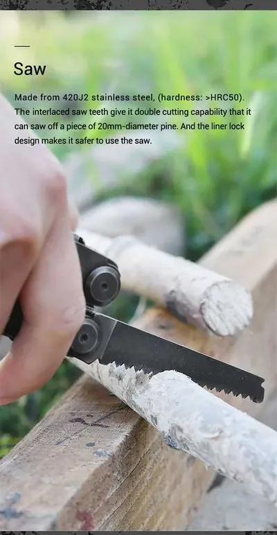 Multitool NexTool FLAGSHIP Pro NE20120 16w1 czarny +etui do pasa - widok 7