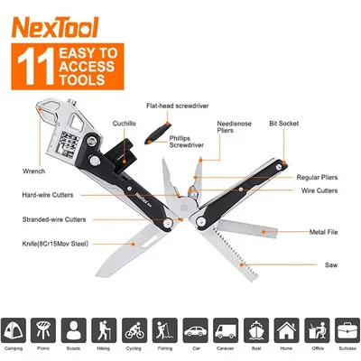 Multitool NexTool W4 11w1 z kluczem nastawnym typu francuz - widok 5