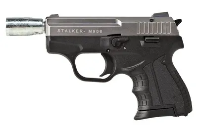 Pistolet hukowy alarmowo sygnałowy STALKER M906 BAS kal. .22 Long Blank (6 mm) Tytan (M906GTP-BAS) - widok 4