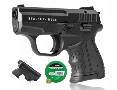 Zestaw Pistolet hukowy STALKER M906 BAS .22 LB czarny +kabura +naboje 100 szt - widok 2
