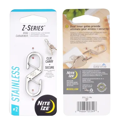 Podwójny karabińczyk Z-Series #2 - Stalowy - Srebrny - ZS2-11-R6 - Nite Ize