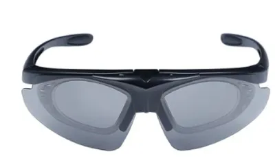 Okulary strzeleckie Wosport Black - 3 wymienne wizjery, pasek - widok 2