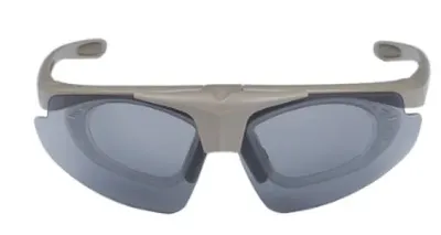 Okulary strzeleckie Wosport Tan - 3 wymienne wizjery, pasek - widok 2