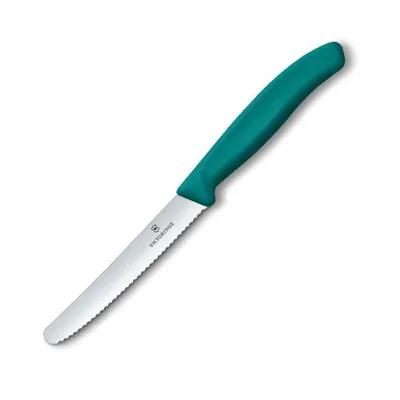 Nóż kuchenny Victorinox Swiss Classic z ząbkowanym ostrzem 11 cm zielony