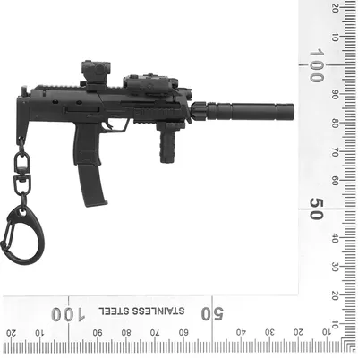 Brelok do kluczy replika UZI z tłumikiem i laserem - widok 4