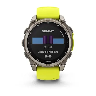 Zegarek Garmin Fenix 8 Solar Sapphire Żółty - widok 4