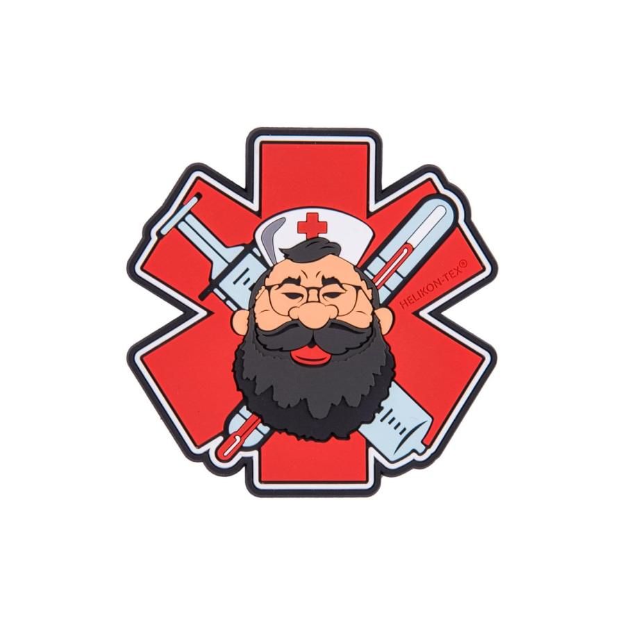 Emblemat Helikon "Beardman MEDIC" - PVC - Czerwony (OD-BMM-RB-25) HELIKON-TEX